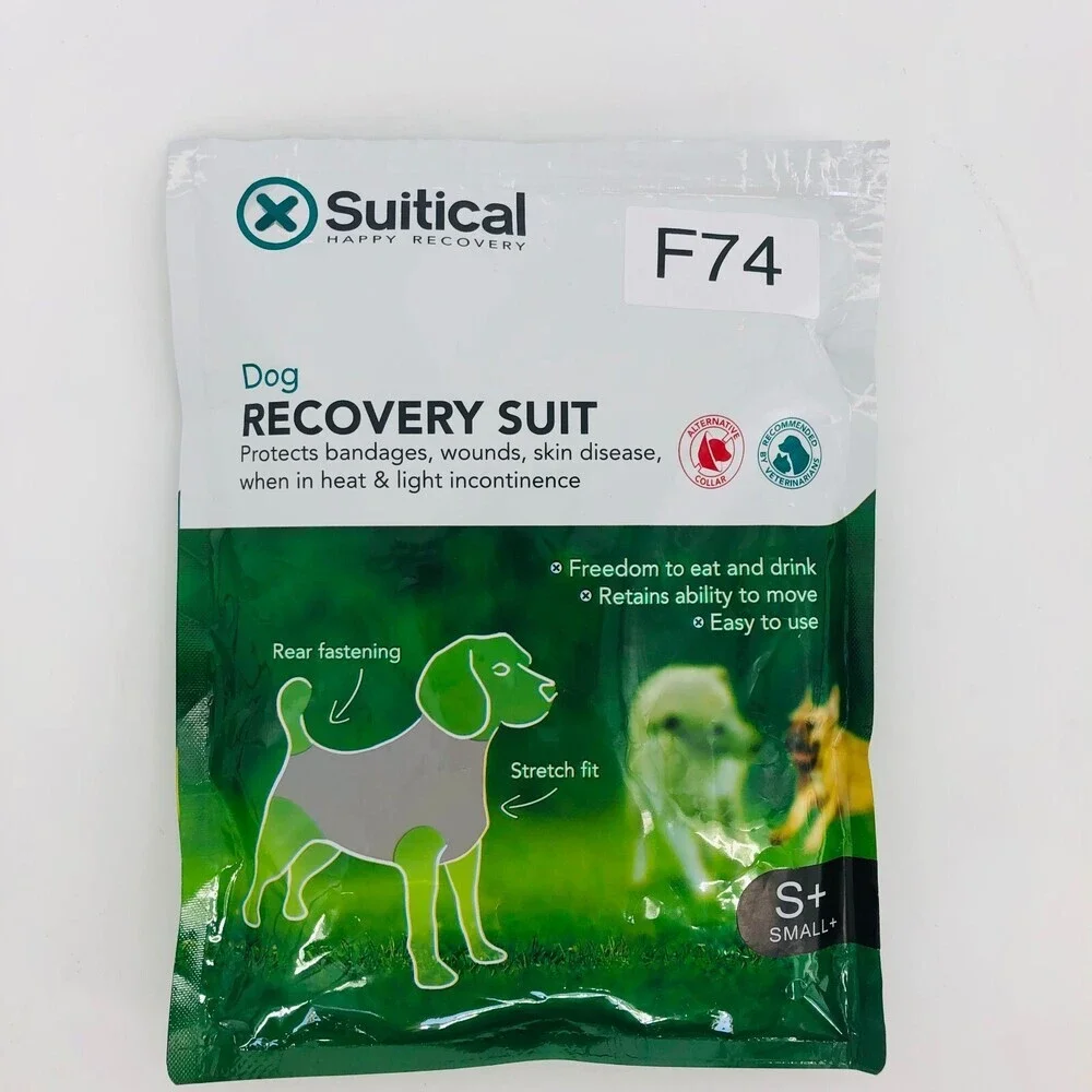 Suitical Happy Recovery Pink Camouflage Stretch Fit Dog Recovery Suit Small+